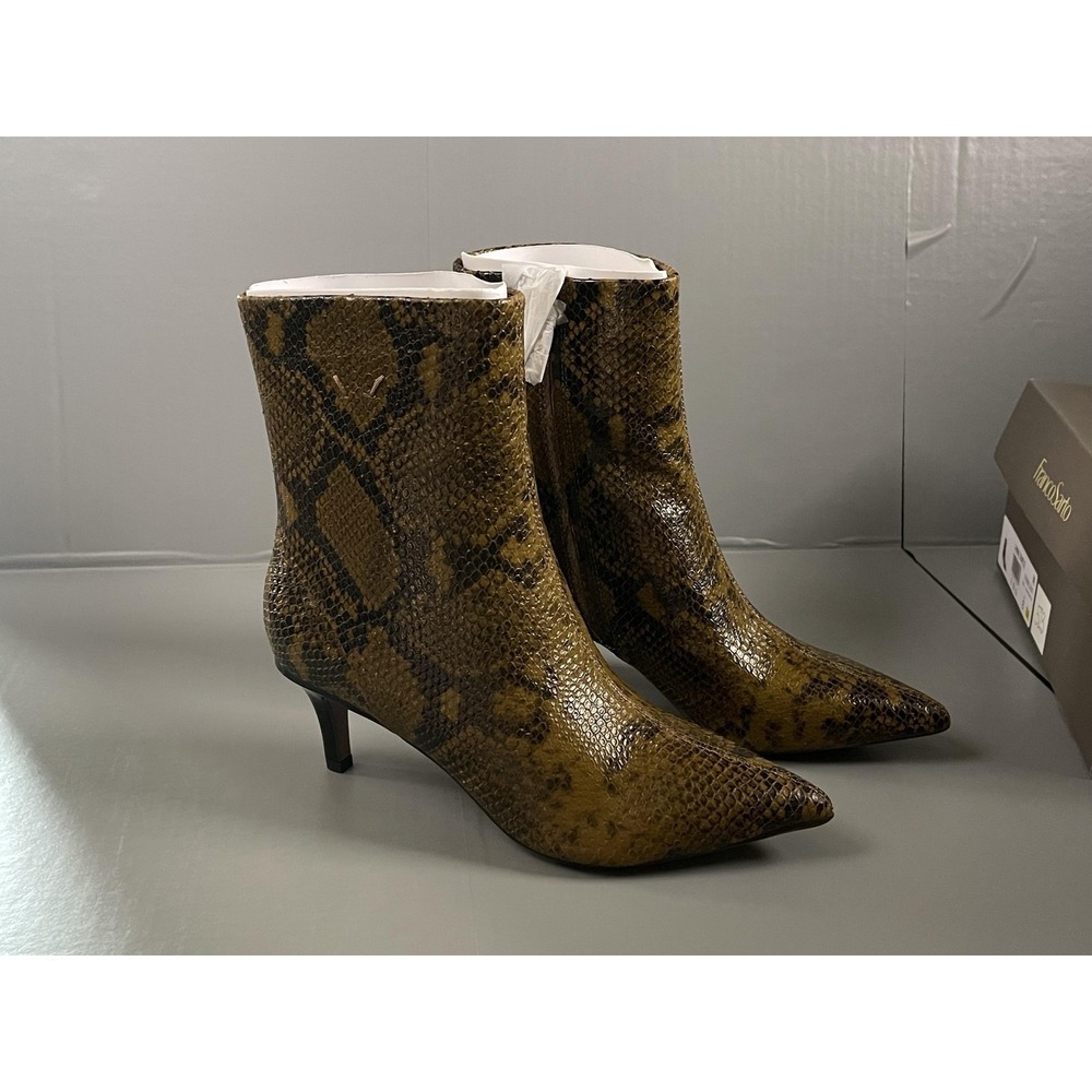 Franco Sarto Boots Womens Size 5.5 Brown L-ANNA Leather Ankle Bootie Kitten Heel - Picture 2 of 9